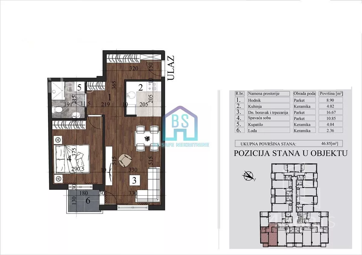 Jednoiposoban stan | 4zida