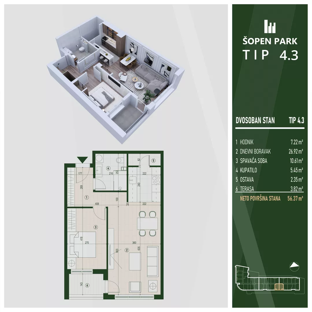 Dvosoban stan | 4zida