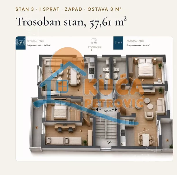 Trosoban stan | 4zida