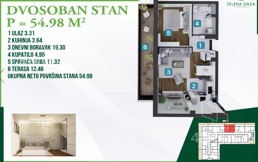 Jednoiposoban stan | 4zida