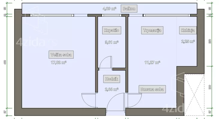 Jednoiposoban stan | 4zida
