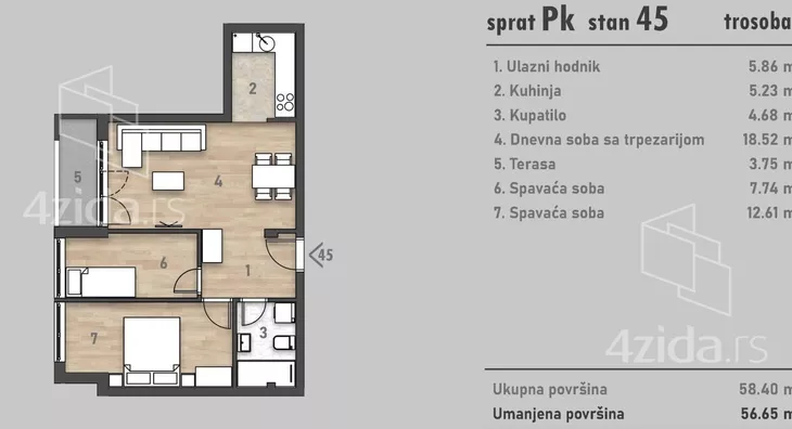 Trosoban stan | 4zida