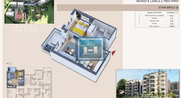 Jednosoban stan | 4zida