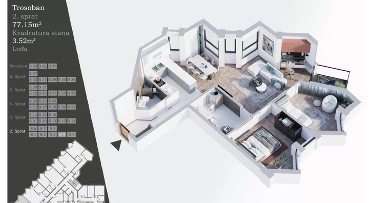 Trosoban stan | 4zida