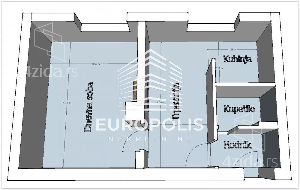 Jednoiposoban stan | 4zida