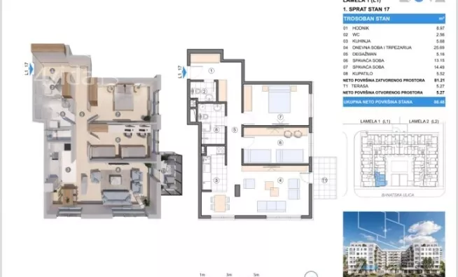 Trosoban stan | 4zida