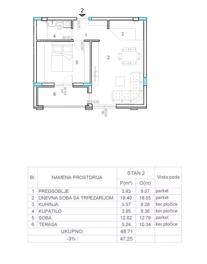 Dvosoban stan | 4zida