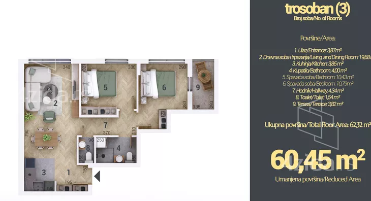 Trosoban stan | 4zida
