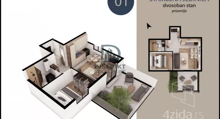 Jednoiposoban stan | 4zida