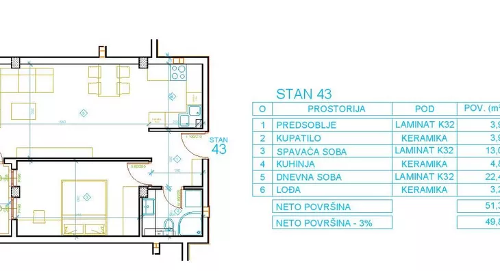 Jednoiposoban stan | 4zida