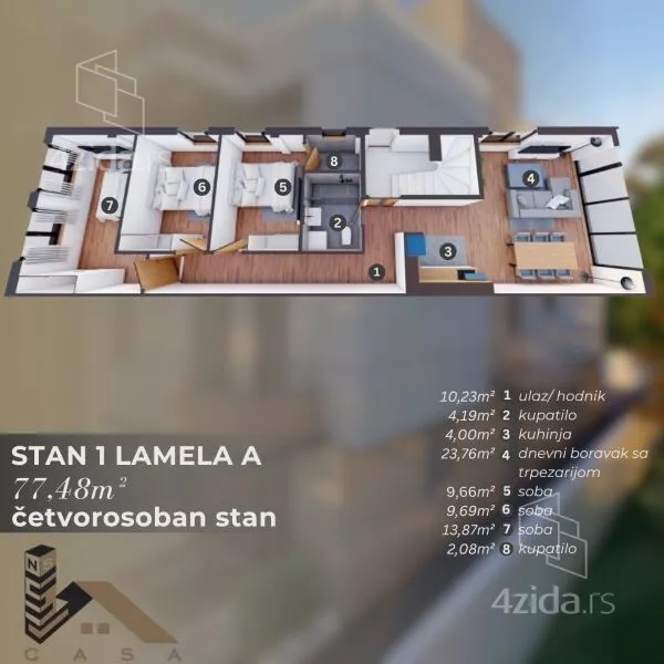Četvorosoban stan | 4zida