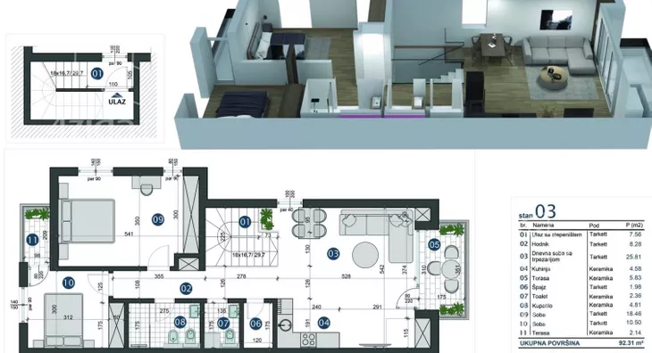 Trosoban stan | 4zida