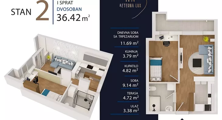 Dvosoban stan | 4zida