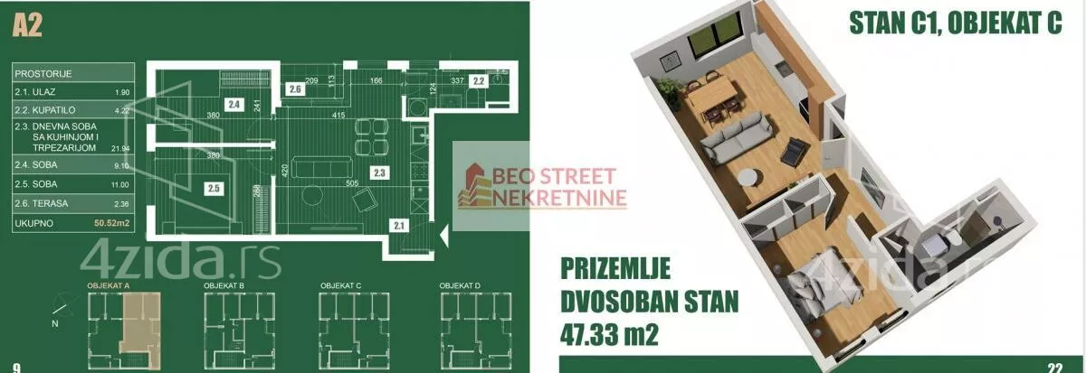 Dvosoban stan | 4zida