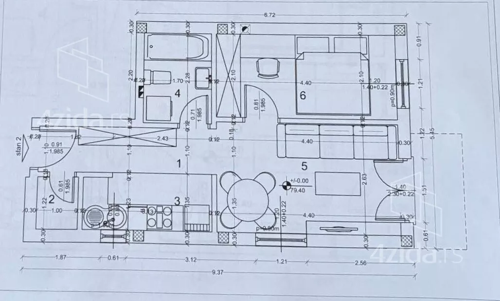 Jednoiposoban stan | 4zida