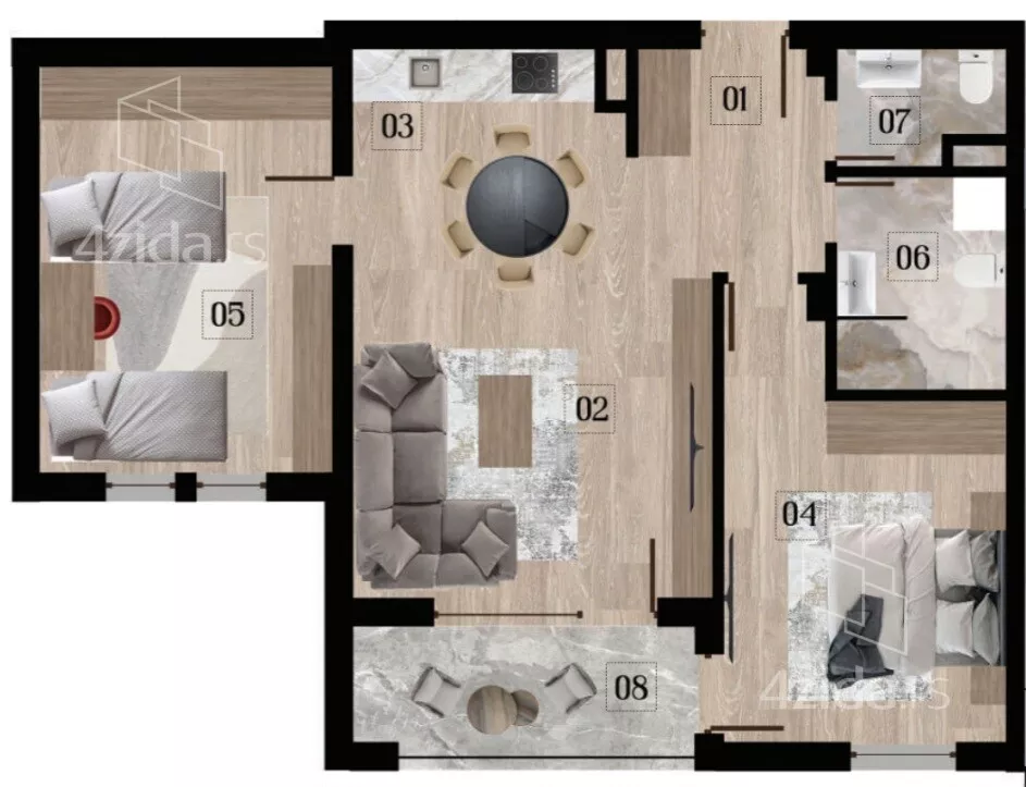 Trosoban stan | 4zida