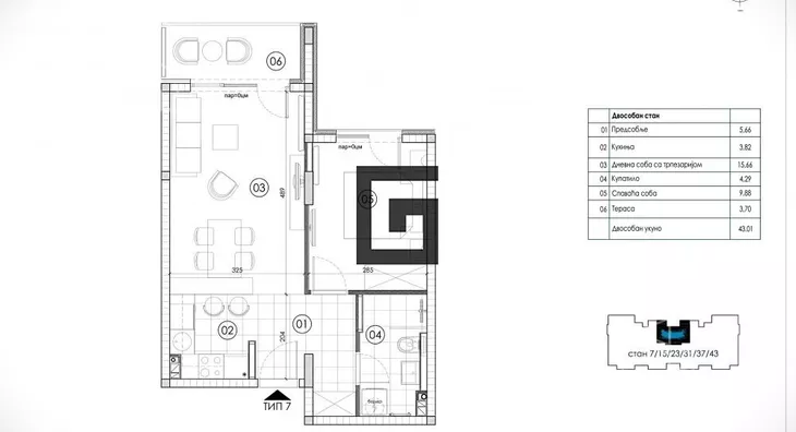 Dvosoban stan | 4zida