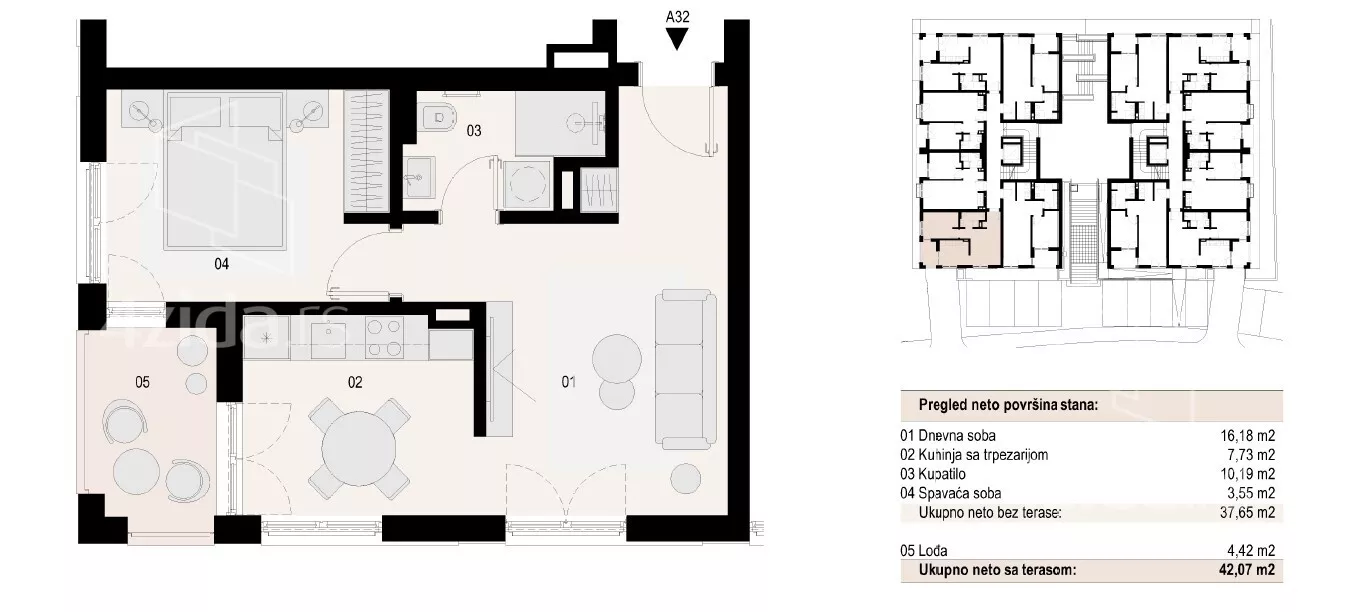 Jednoiposoban stan | 4zida