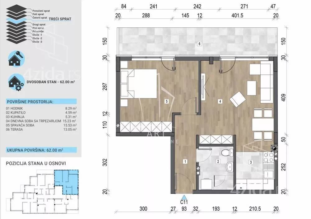 Dvosoban stan | 4zida