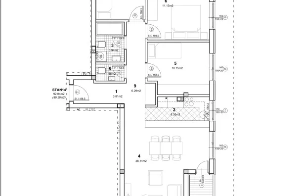 Četvorosoban stan na prodaju, Novo Naselje, 202.300€, 89m² - stampaj