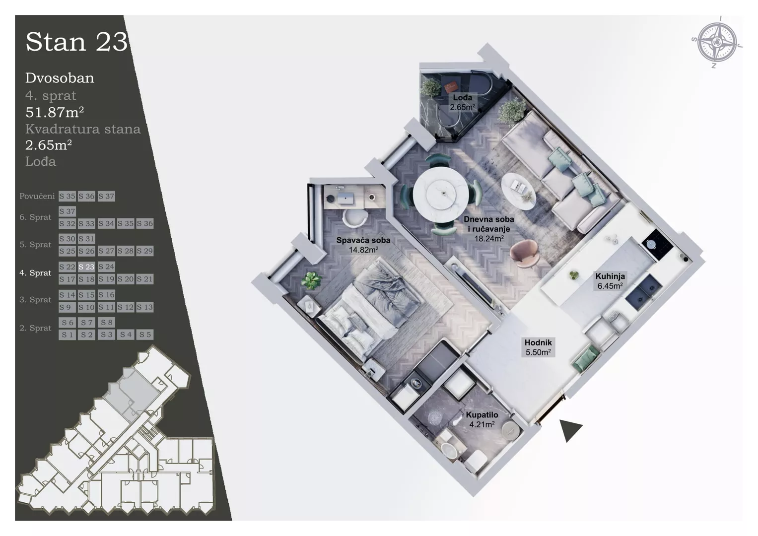 Dvosoban stan | 4zida