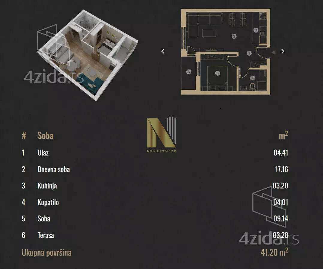 Jednoiposoban stan | 4zida