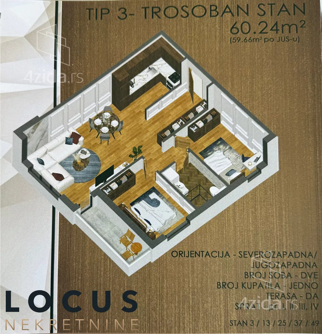 Trosoban stan | 4zida