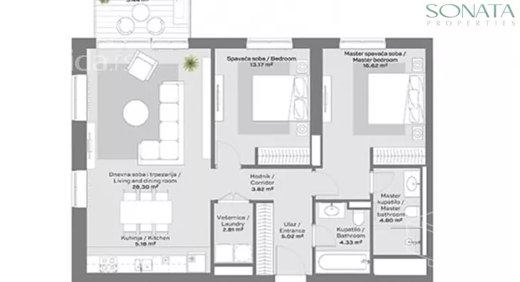 Trosoban stan | 4zida