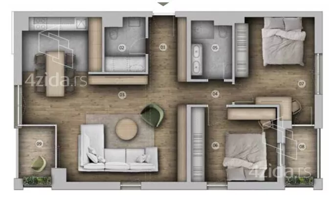 Trosoban stan | 4zida