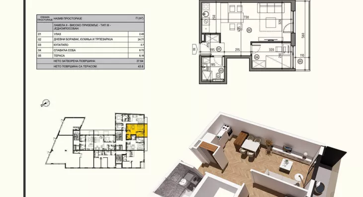 Jednoiposoban stan | 4zida