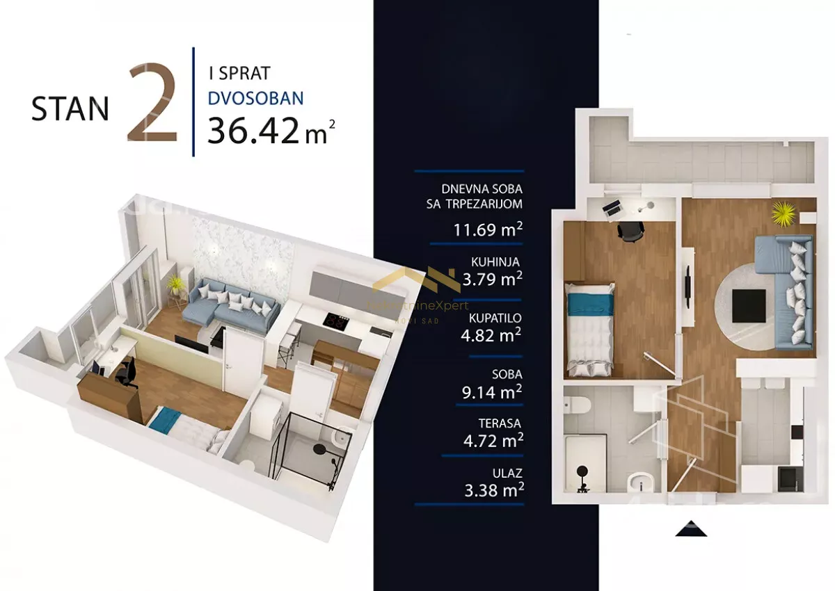 Jednoiposoban stan | 4zida