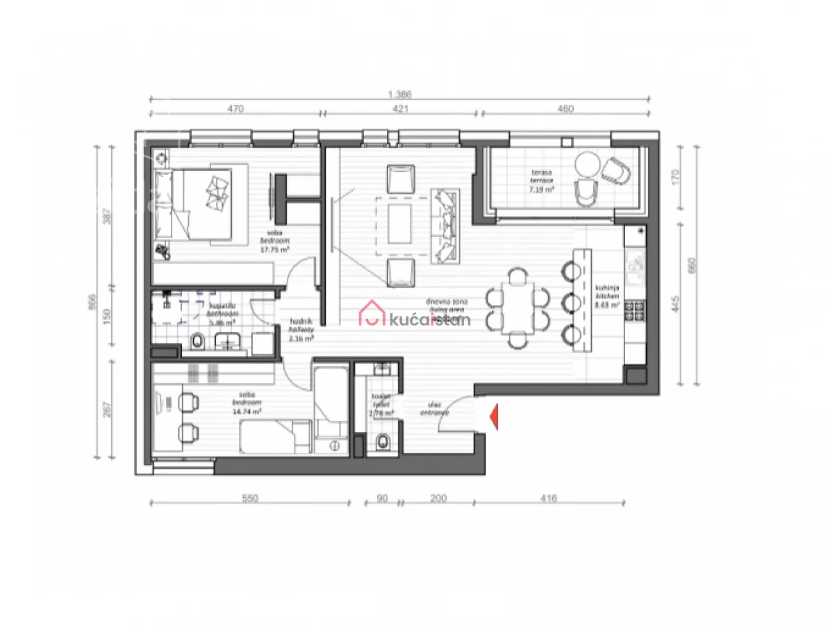 Trosoban stan | 4zida