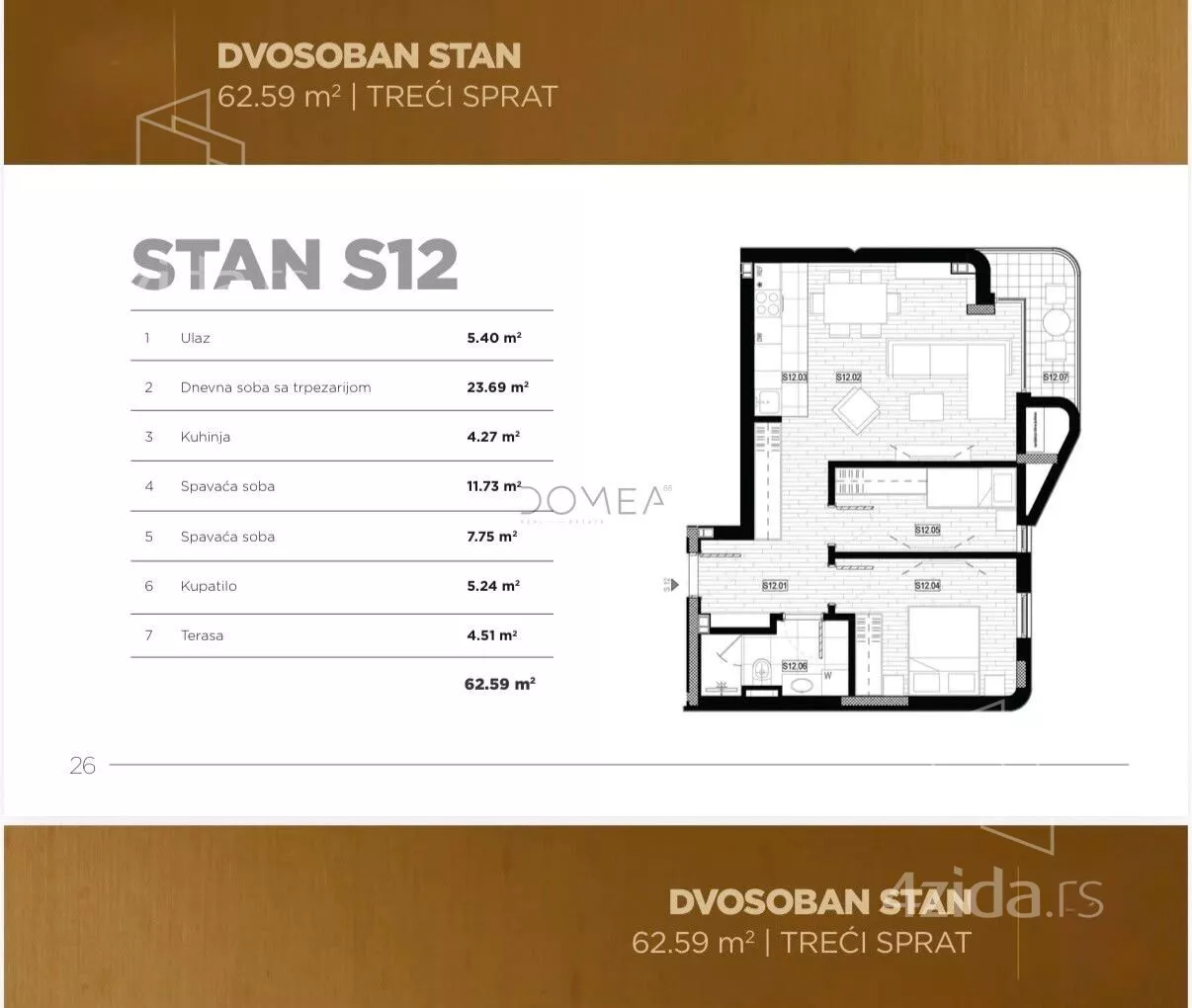 Jednoiposoban stan | 4zida
