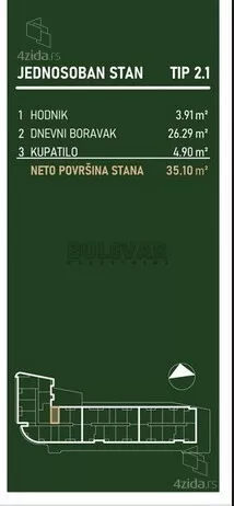 Jednosoban stan | 4zida