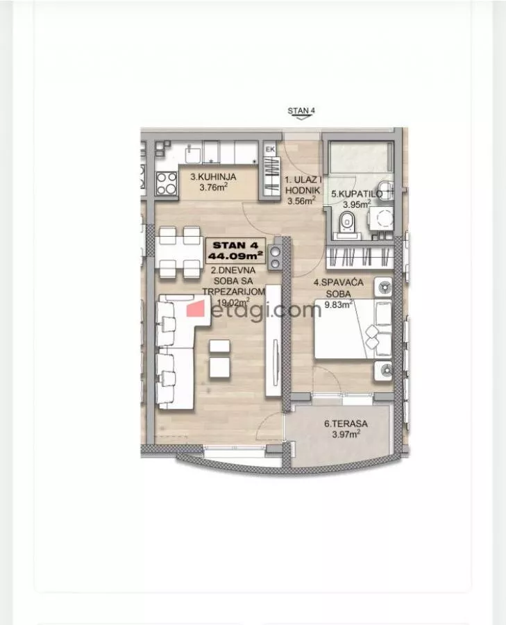 Jednoiposoban stan | 4zida