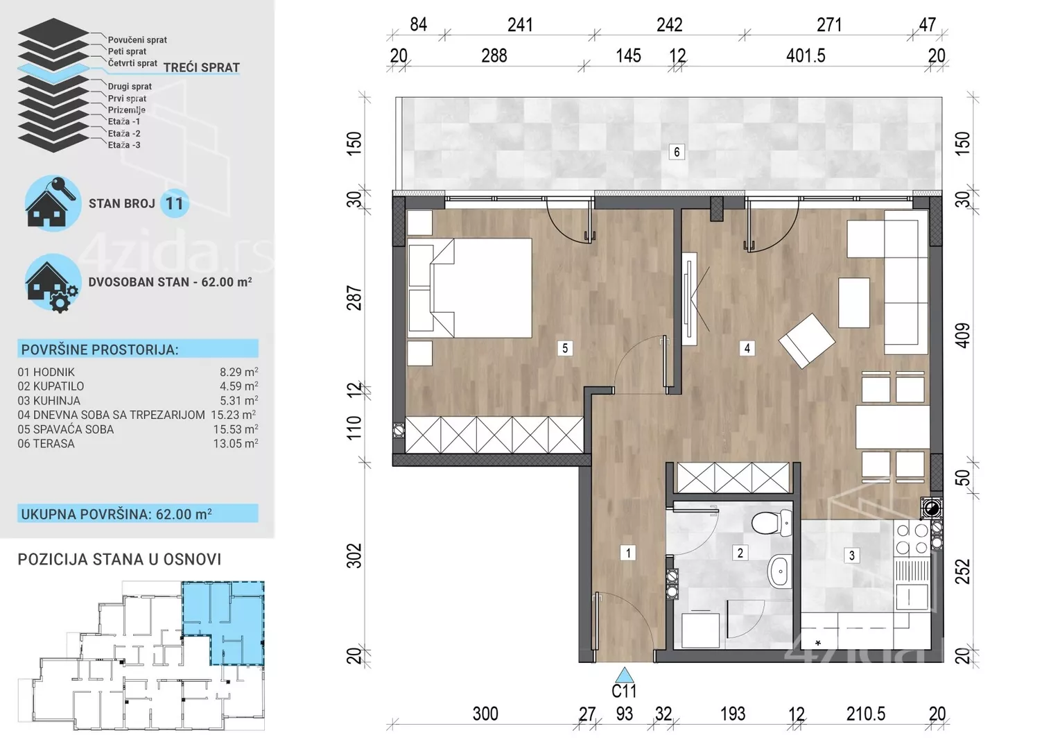 Dvosoban stan | 4zida