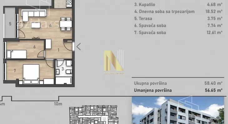 Trosoban stan | 4zida