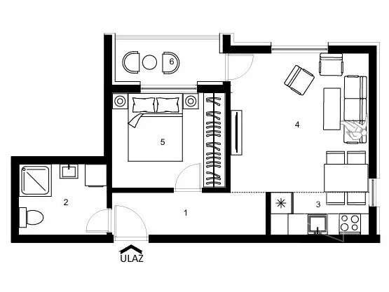 Jednoiposoban stan | 4zida