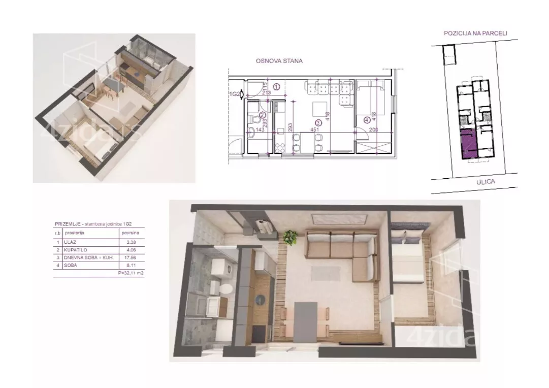 Jednoiposoban stan | 4zida