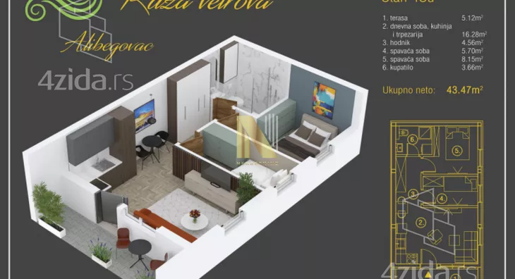 Dvoiposoban stan | 4zida