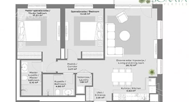 Trosoban stan | 4zida