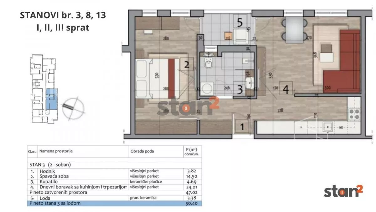 Trosoban stan | 4zida
