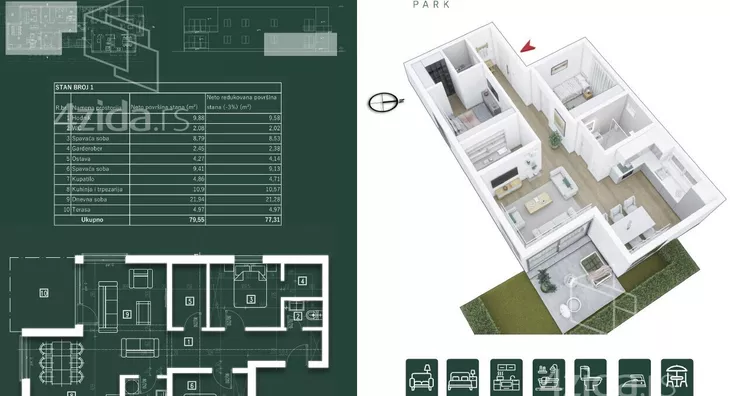 Trosoban stan | 4zida