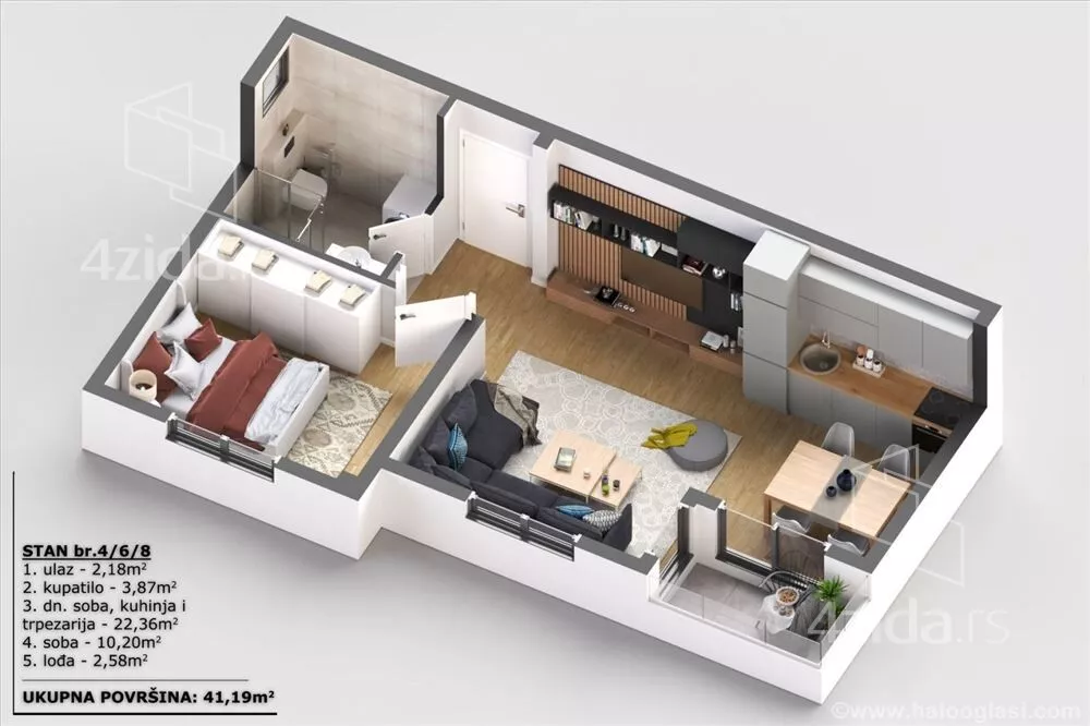 Jednoiposoban stan | 4zida