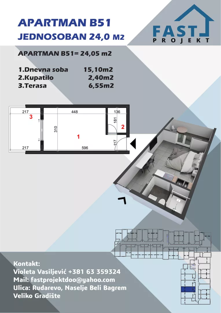 Jednosoban stan | 4zida