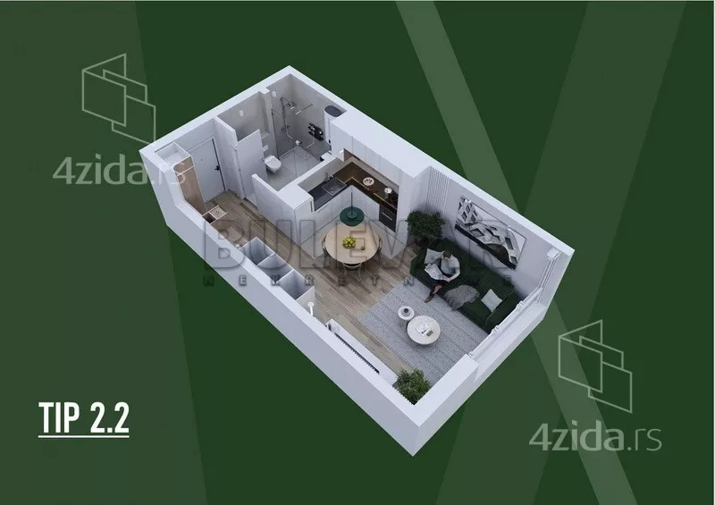 Jednosoban stan | 4zida