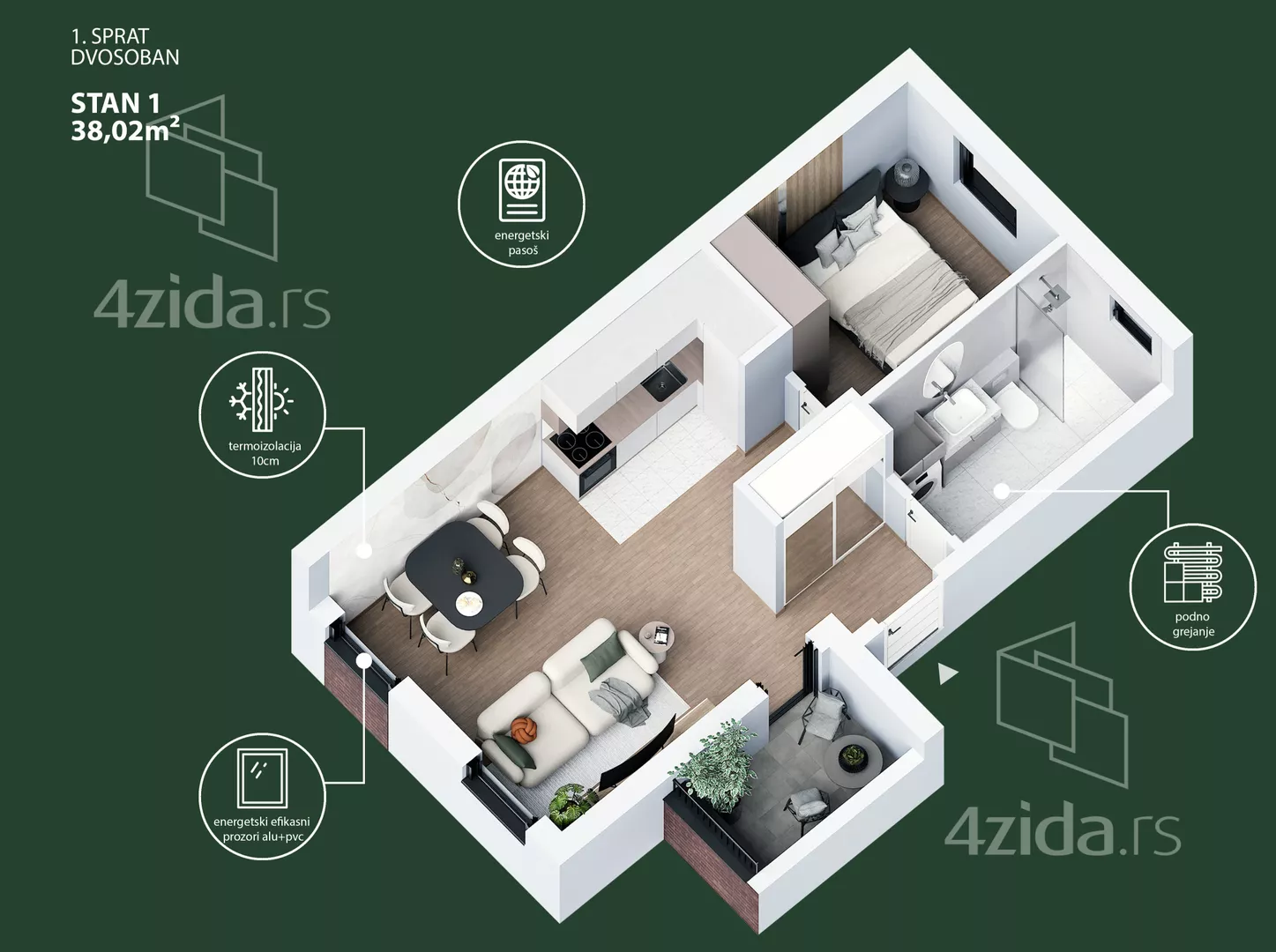 Dvosoban stan | 4zida