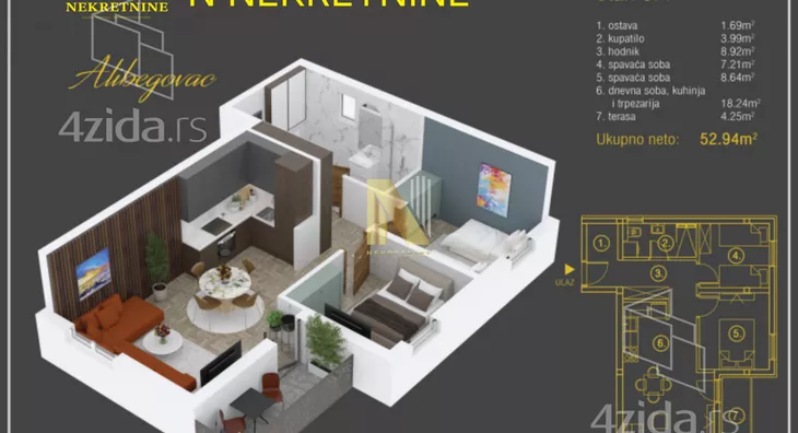 Dvoiposoban stan | 4zida