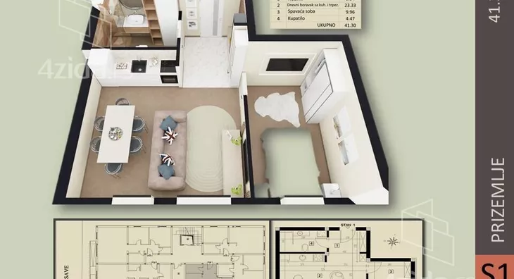 Jednoiposoban stan | 4zida