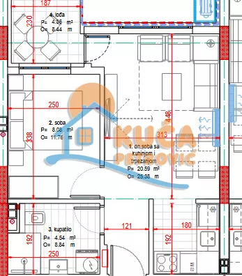 Jednoiposoban stan | 4zida